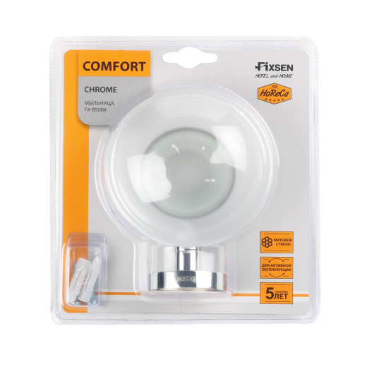 Fixsen COMFORT CHROME FX-85008 Мыльница стекло, хром