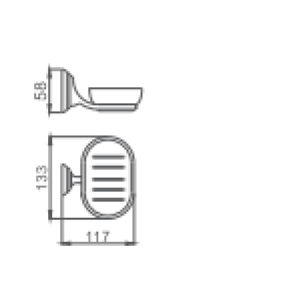 Мыльница HAIBA HB1502 стеклянная, хром