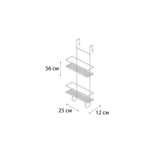 Fixsen Полка для душевой кабины двухэтажная черная FX-740B-2