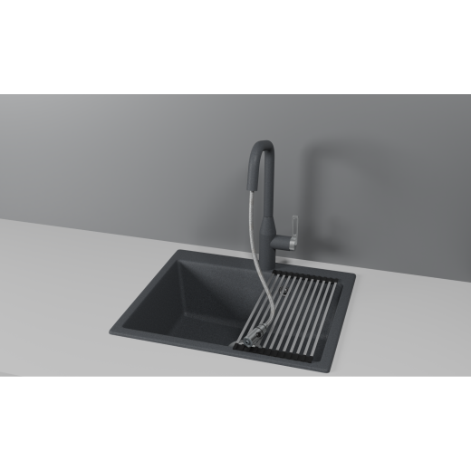 Смеситель Granula GR-8171 графит с выдвижным изливом