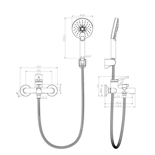Смеситель Lemark Minima LM3814C для ванны с монолитным изливом, хром