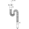 Сифон WIRQUIN гофрированный без выпуска 1¼ х 40/50 мм, L1200 мм