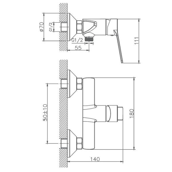 Гигиенический душ HAIBA HB55559, латунь, хром