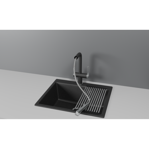 Смеситель Granula GR-8170 черный с выдвижным изливом