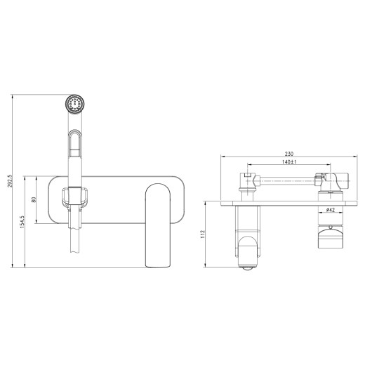 Смеситель Lemark Allegro LM5919CW встраиваемый с гигиеническим душем