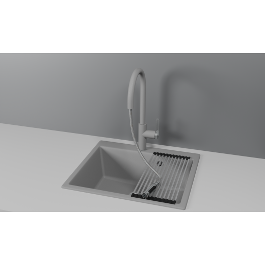 Смеситель Granula GR-8168 алюминиум с выдвижным изливом