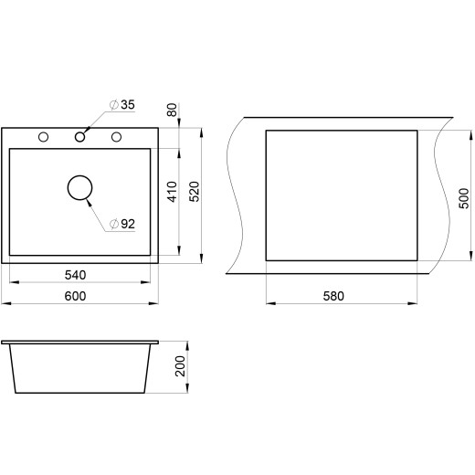 Кухонная мойка Granula GR-6001 алюминиум