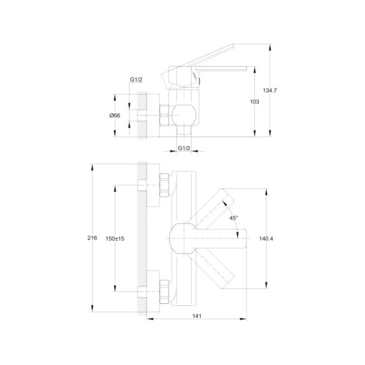 Смеситель Cersanit для душа SMART однорычажный