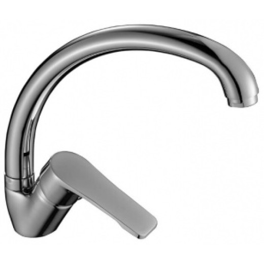 Смеситель Decoroom DR39021 одноручный для кухни с высоким повортным изливом, хром