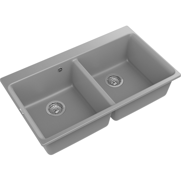 Кухонная мойка RIVELATO AXEL 90-2D 2-чаши 870*520мм grigio metallizzato
