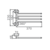 Держатель для полотенец HAIBA HB1914, четверной поворотный 400 мм, хром