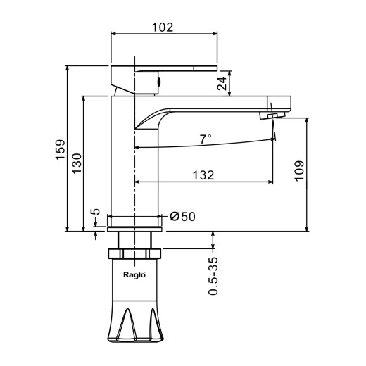 Смеситель для умывальника RAGLO R50.10.09