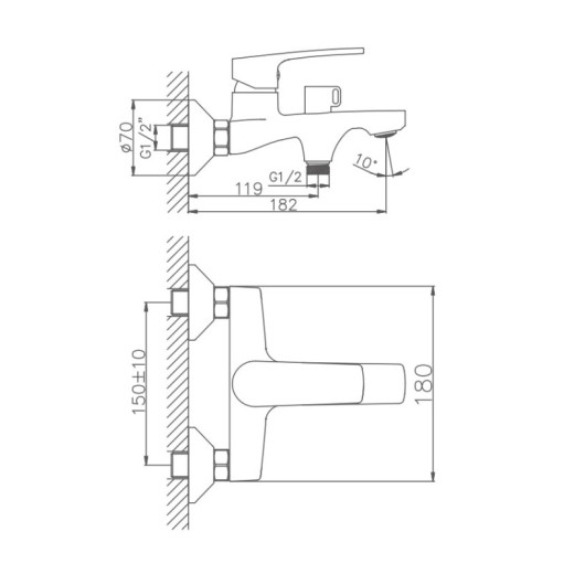 Смеситель для ванны HAIBA HB60587, латунь, хром
