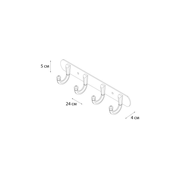 Планка 4 крючка, FX-1714