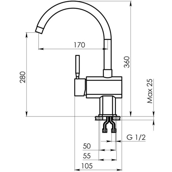 Смеситель Granula Standart ST-31 графит для кухни