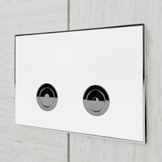 Клавиша смыва для пневматической инсталляции Point Венера, белый/хром, PN44071WC