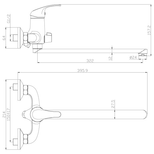 Смеситель Rossinka Y35-32 универсальный