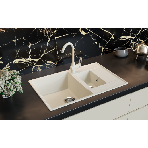 Мойка кухонная ULGRAN Quartz Prima 780 1,5 K-06, трюфель