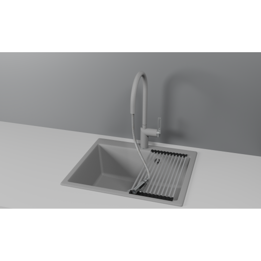 Смеситель Granula GR-8172 алюминиум с выдвижным изливом