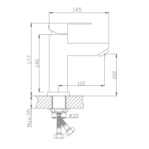 Смеситель для раковины HAIBA HB10801, нержавеющая сталь