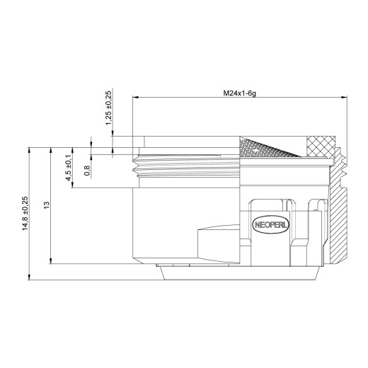 Аэратор NEOPERL CASCADE SLC D.24, внутренний, функция самоочистки, блистер