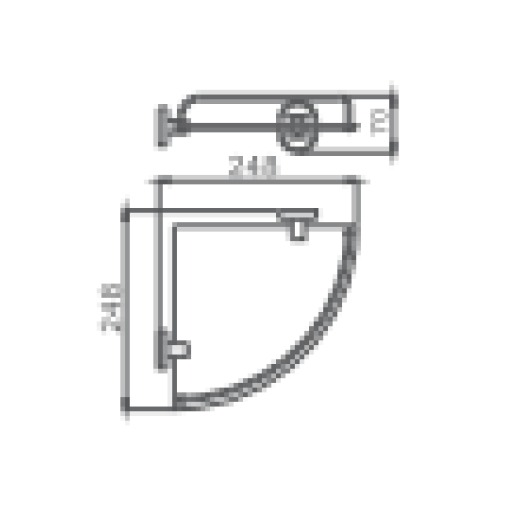Полка HAIBA HB1921-1 стеклянная 1- ярус, угловая, хром