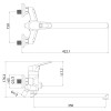 Смеситель Lemark Luna LM4157C универсальный с пл. изл. 350мм, кнопочный дивертор, хром