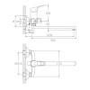 Смеситель для ванны HAIBA HB2213, длинный излив, латунь, хром