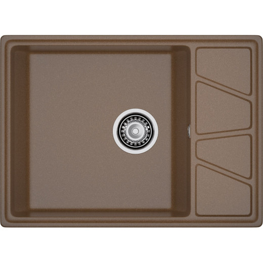 Мойка кухонная GranFest VERTEX GF-V-680L чаш+кр 680*500мм, терракот, мрамор