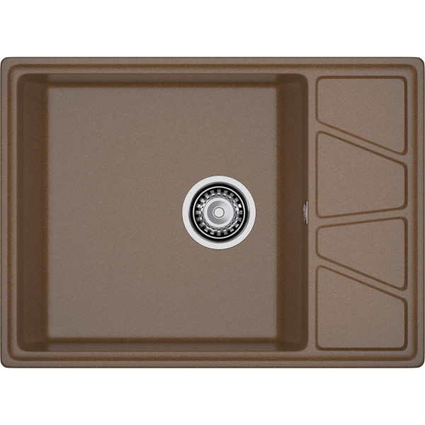 Мойка кухонная GranFest VERTEX GF-V-680L чаш+кр 680*500мм, терракот, мрамор