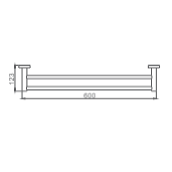 Держатель для полотенец HAIBA HB1909, двойной 600 мм, хром