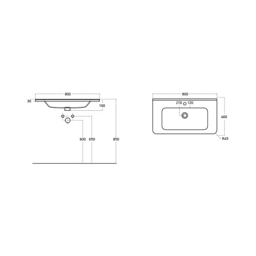 Умывальник мебельный Dreja Nikson 80