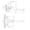 Смеситель для ванны HAIBA HB2203, длинный излив, латунь, хром