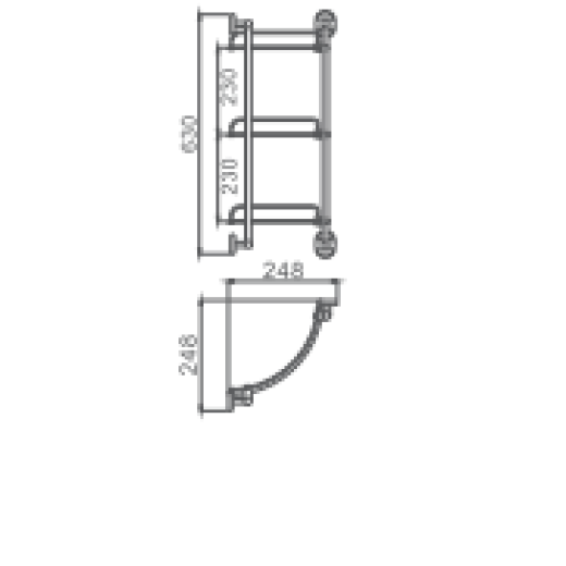 Полка стеклянная HAIBA HB1907-3 3- ярус, угловая, хром