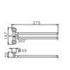 Держатель для полотенец HAIBA HB8712, двойной, поворотный 400 мм, черный