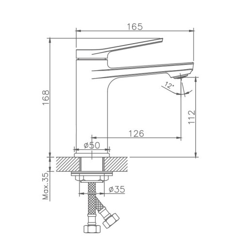 Смеситель для раковины HAIBA HB10572, латунь, хром