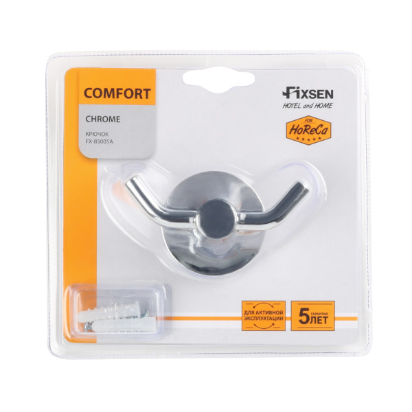 Fixsen COMFORT CHROME FX-85005A Крючок двойной, хром