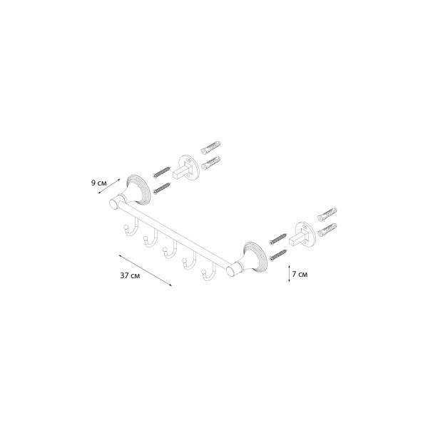 Fixsen BEST FX-71605-5 Планка 5 крючков
