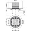 Сливной трап 105 × 105/50, подводка – боковая, решетка – нержав., гидрозатвор – мокрый, арт.APV1311