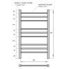 Полотенцесушитель электрический Point Веста PN70758B П9 500x800, диммер слева, черный