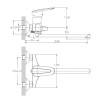 Смеситель для ванны HAIBA HB2207, длинный излив, латунь, хром