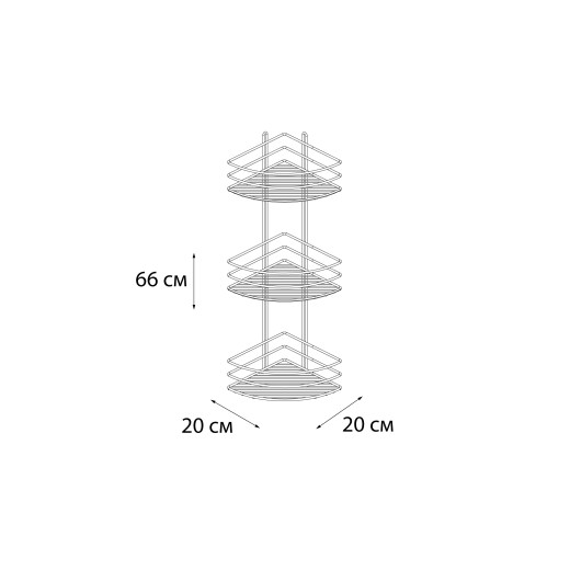 Fixsen Полка угловая трехэтажная черная FX-710B-3