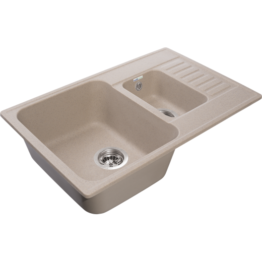 Мойка кухонная GranFest QUARZ GF-Z21K 1.5-чаш+кр. 740*480 (песок)