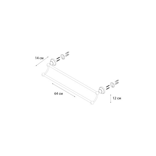 Fixsen BOGEMA FX-78502 Полотенцедержатель трубчатый 2-ой (60 см.)