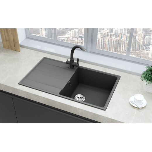 Мойка кухонная ULGRAN Quartz Prima 850-02, лен