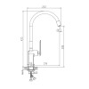 Смеситель для кухни HAIBA HB73548-8, гибкий излив, латунь, белый/хром