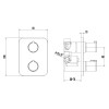 Термостат Lemark Yeti LM7847C для ванны и душа встраиваемый с 2-функц. дивертором, без аксессуар