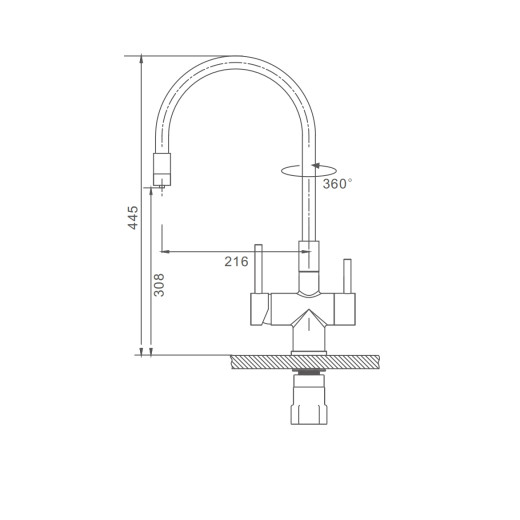 Смеситель для кухни с подключением к фильтру питьевой воды SPLENKA S70.64.03