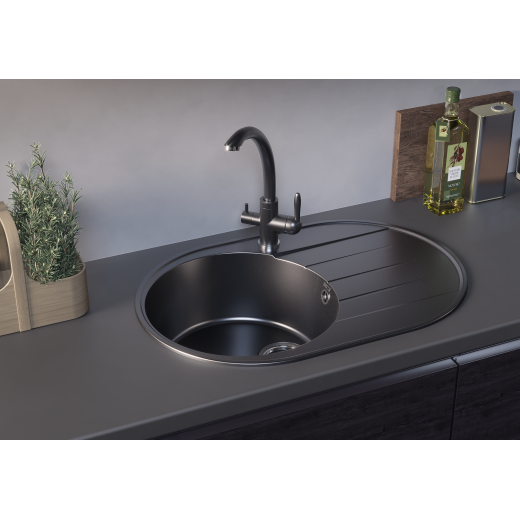 Cмеситель для кухни ULGRAN Quartz UQ-017-09, асфальт