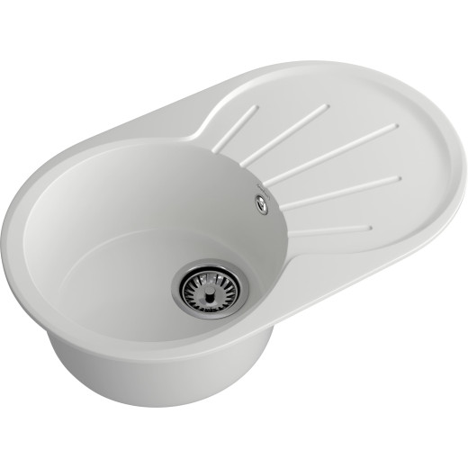 Мойка кухонная GranFest RONDO GF-R-750L чаша с крылом 750*460мм иней, мрамор